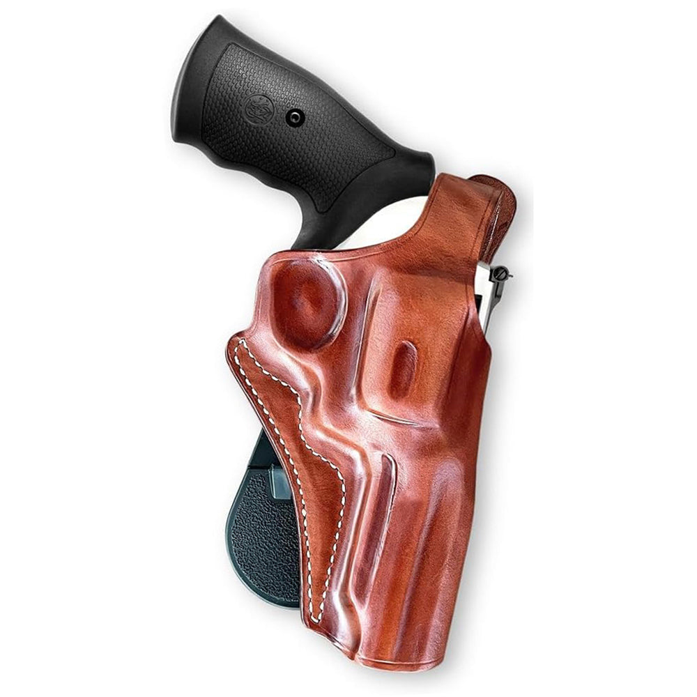 Premium Leather (OWB) Paddle Holster With Thumb Break For Revolvers