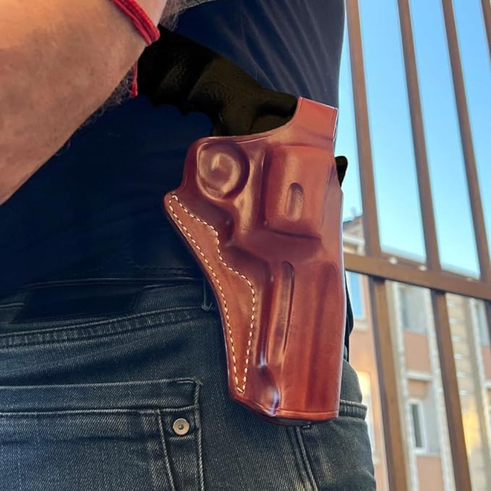 Premium Leather (OWB) Paddle Holster With Thumb Break For Revolvers