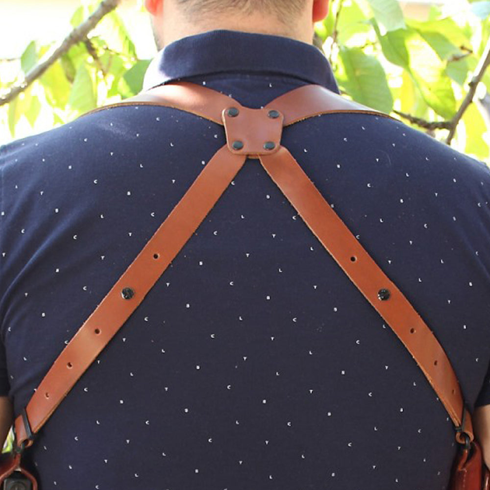 Leather Shoulder Strap Fits up to 52" Chest, Including Stainless Screw Set