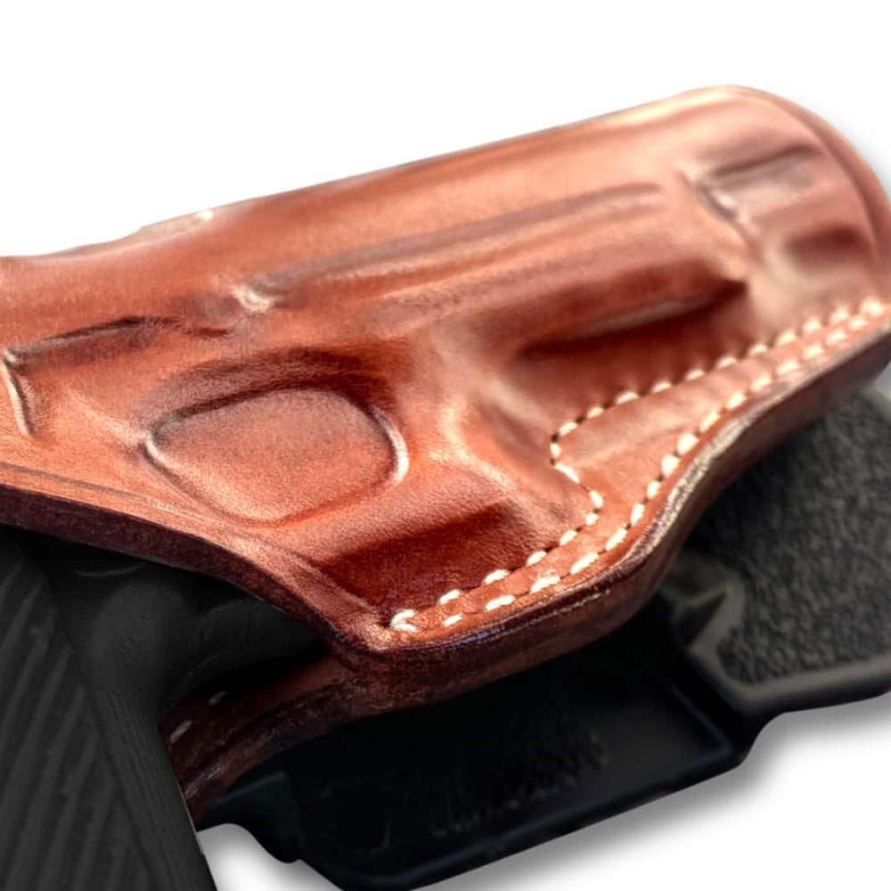 Premium Leather Paddle Holster (OWB) Open Top For Fast Drawing- Adjustable Paddle