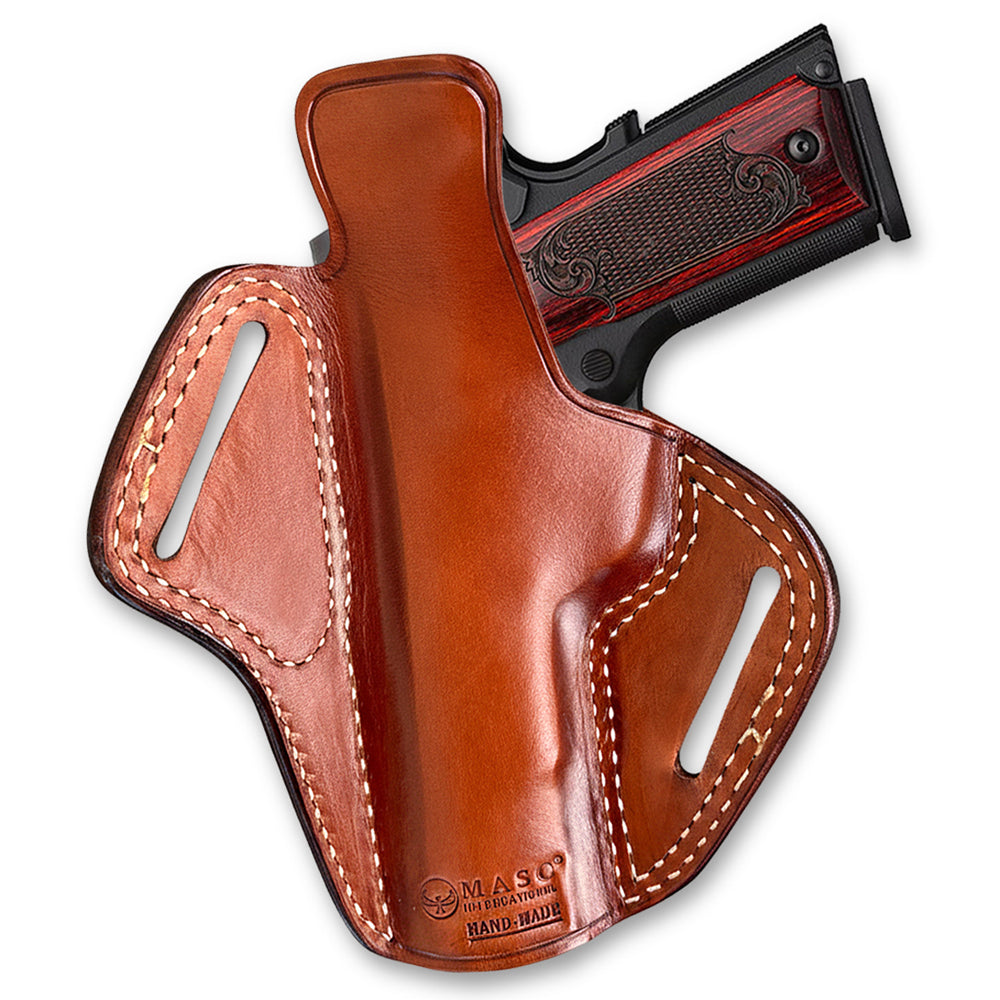 Premium Leather Pancake (OWB) Holster Open Top For Fast Drawing
