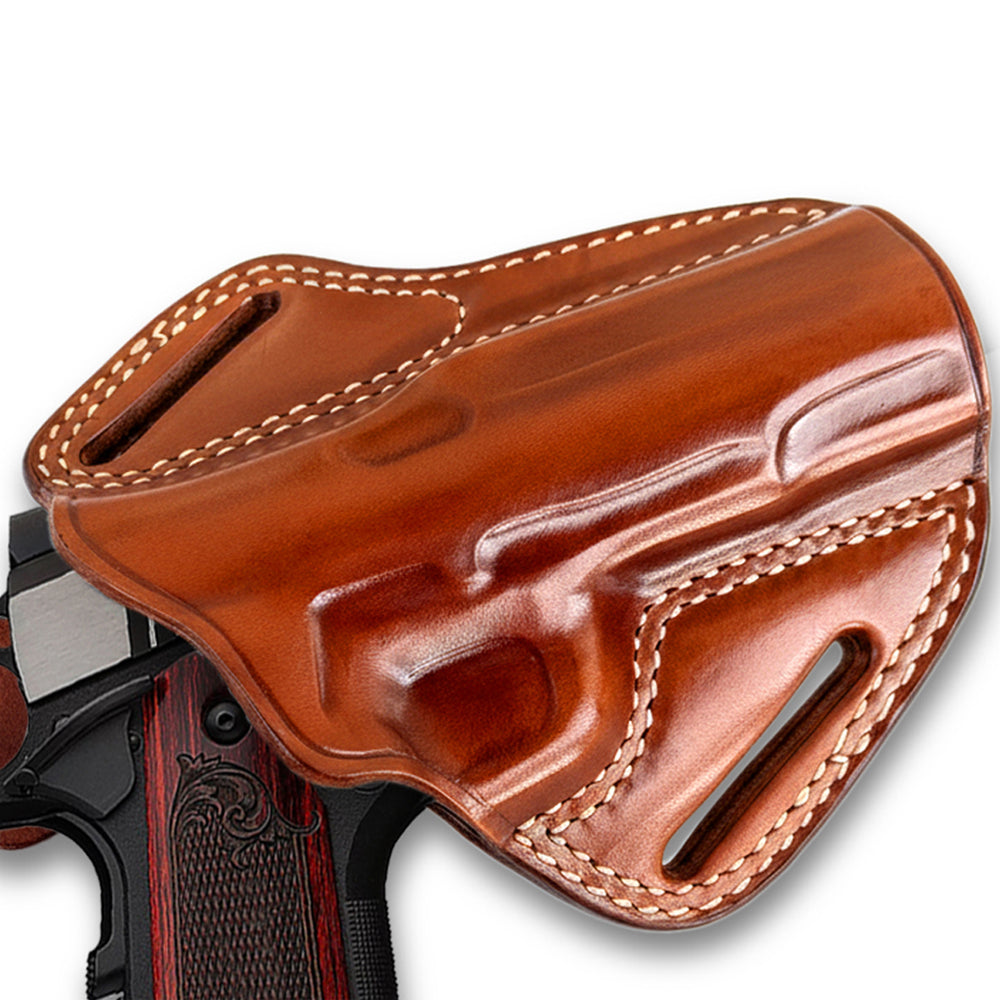 Premium Leather Pancake (OWB) Holster Open Top For Fast Drawing