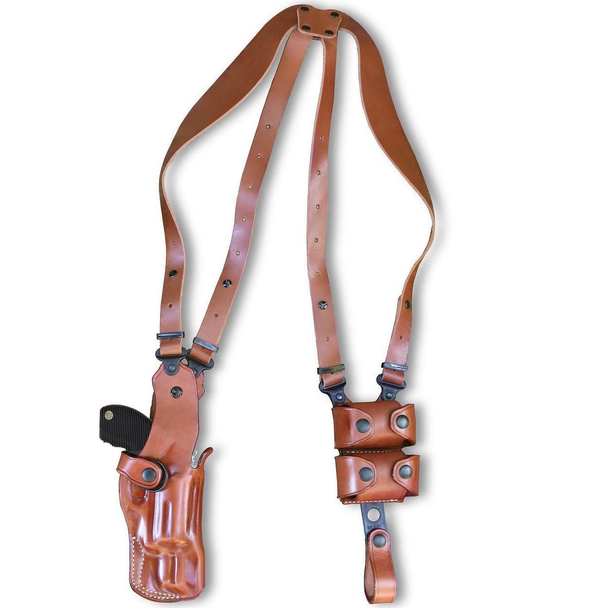 Premium Leather Vertical Shoulder Holster System For Revolvers