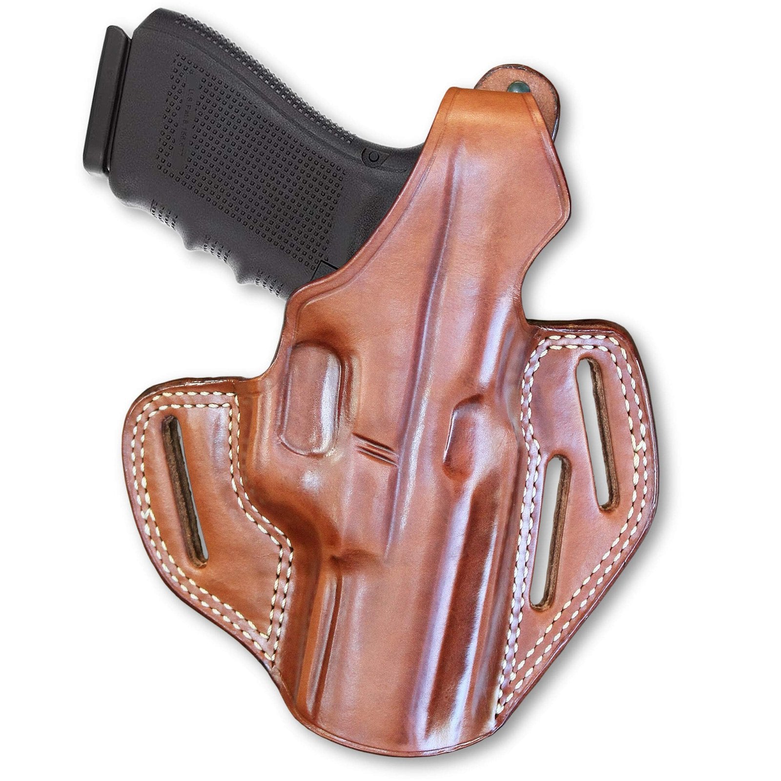 3- Slot OWB Leather Pancake Holster With Thumb Break For Good Retention