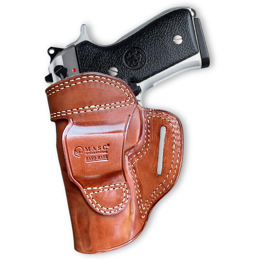 Premium Leather Belt Holster Open Top For Fast Drawing