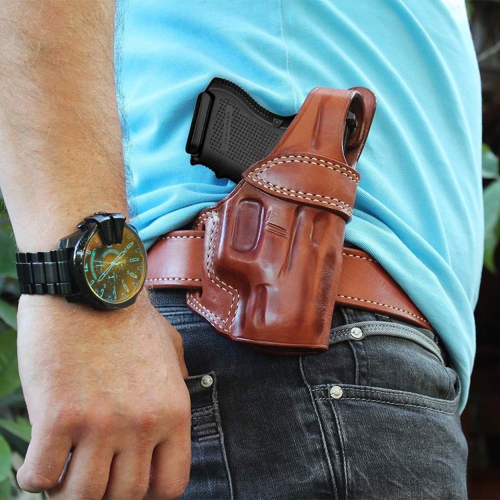 Premium Leather Belt Holster With Thumb Break For Good Retention