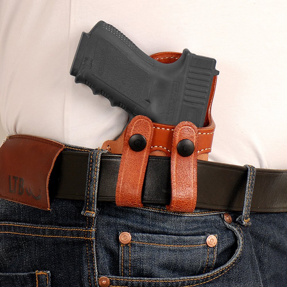 Leather Inside The Waist Band (IWB) Concealment Holster With Belt Straps