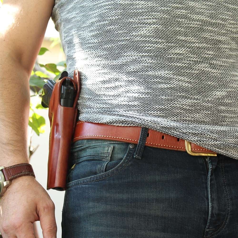 Premium Leather (OWB) Paddle Holster With Thumb Break For Good Retention