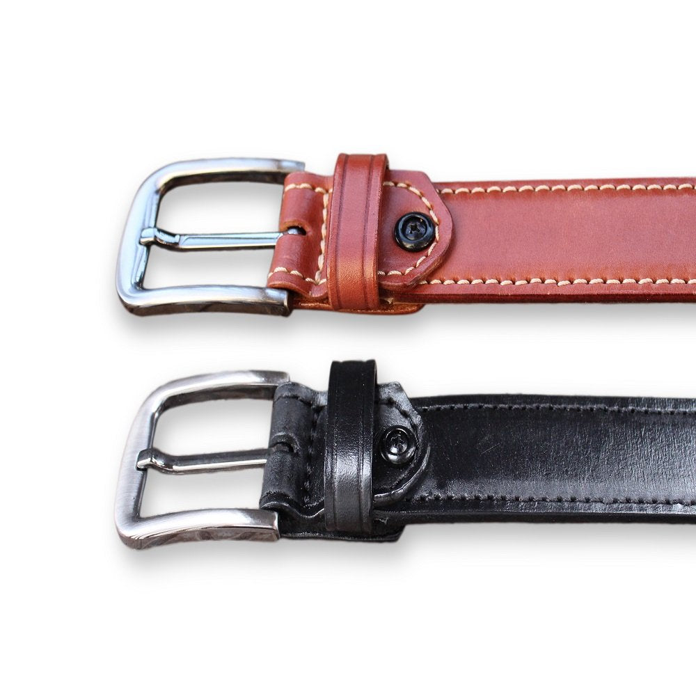 Concealed Carry Heavy Duty Genuine Leather Belt For Use With Heavy Handguns