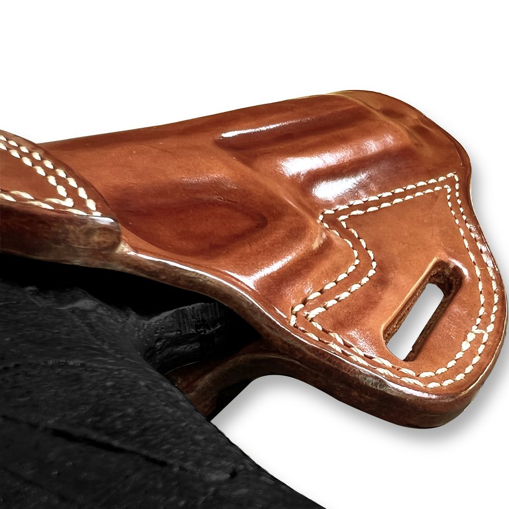 Premium Leather Belt Holster Open Top For Fast Drawing