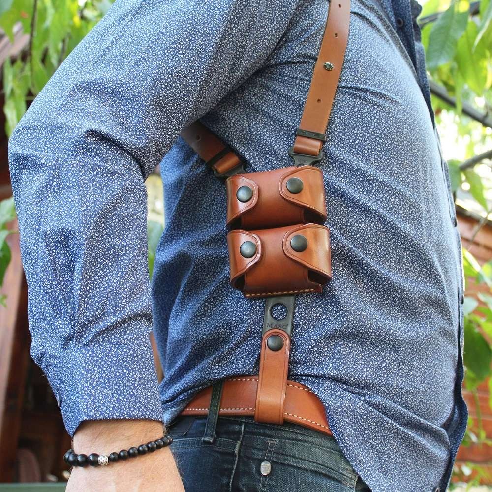 Premium Leather Vertical Shoulder Holster System For Revolvers