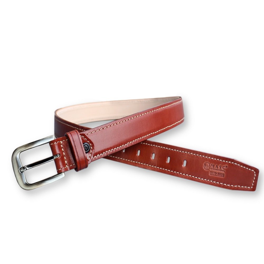 Concealed Carry Heavy Duty Genuine Leather Belt For Use With Heavy Handguns