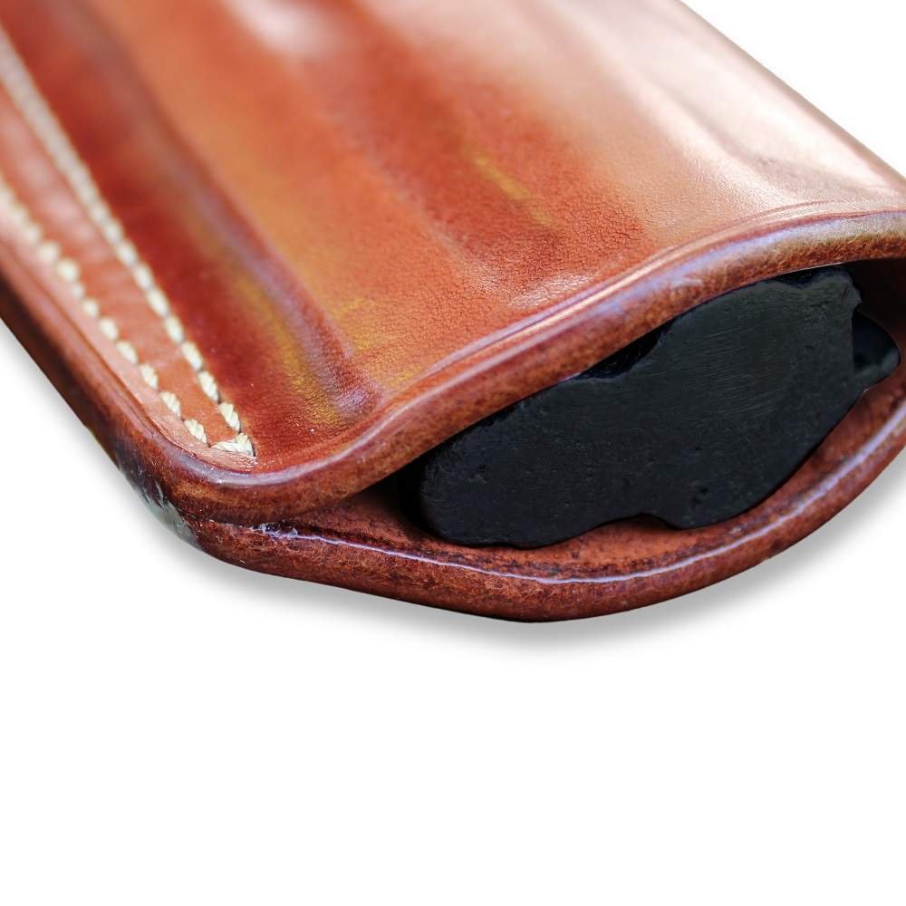 Leather OWB Paddle Holster with Retention Strap For Revolvers