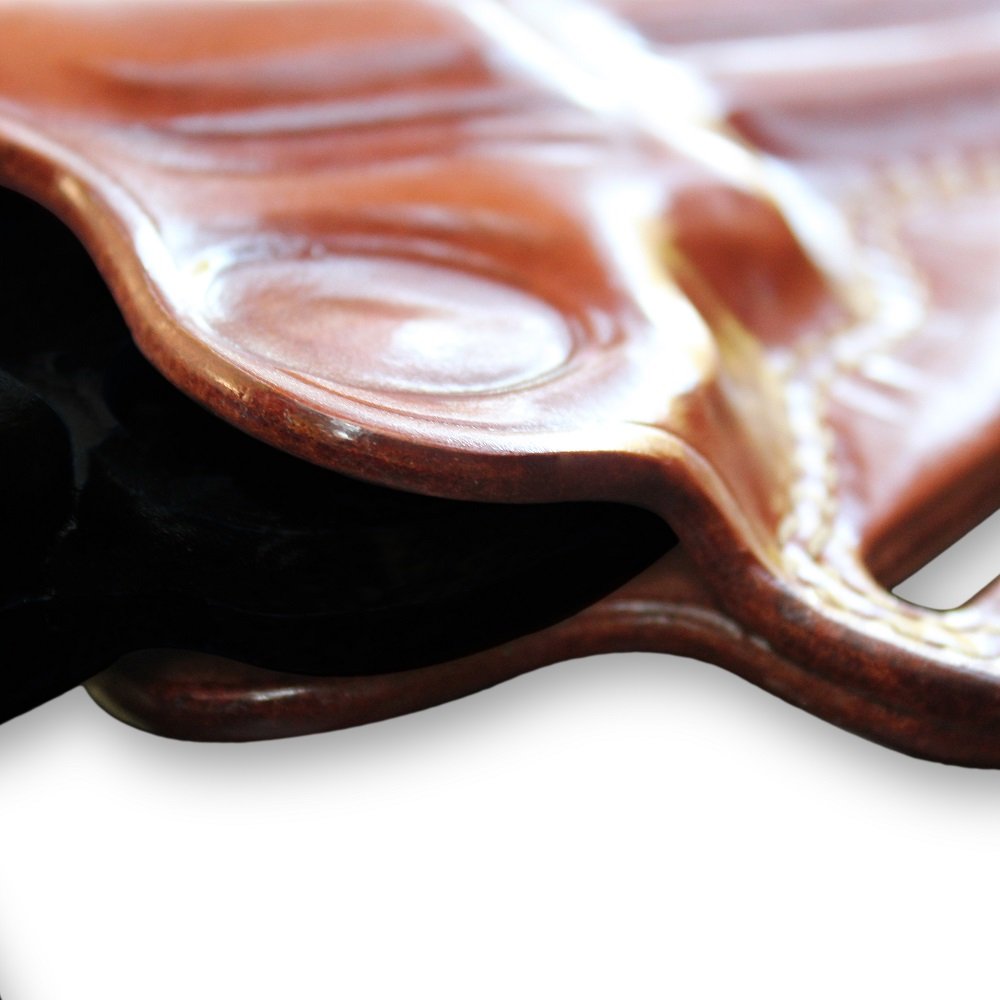 Premium Leather 3-Slot Pancake Holster With Thumb Break for good retention