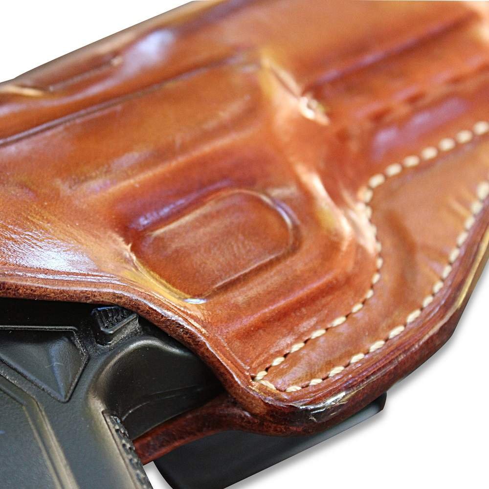 Premium Leather Paddle Holster (OWB) Open Top For Fast Drawing- Adjustable Paddle