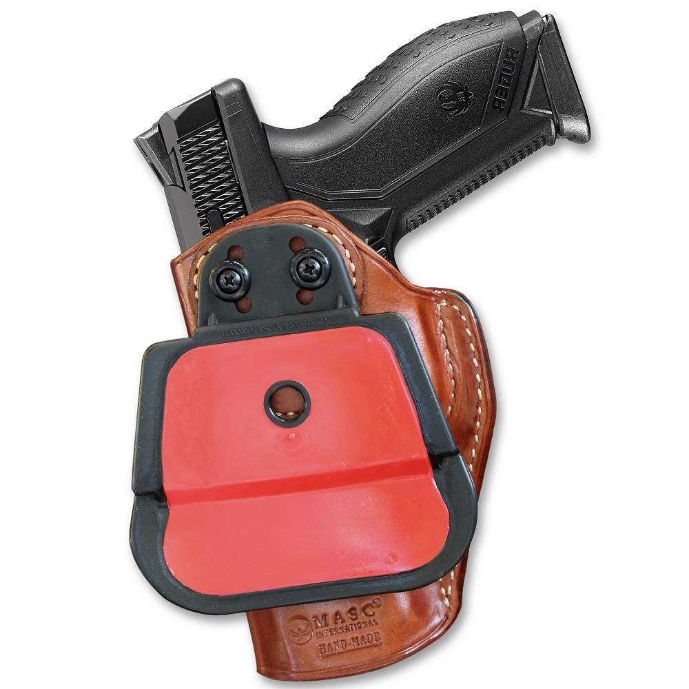 Premium Leather Paddle Holster (OWB) Open Top For Fast Drawing- Adjustable Paddle