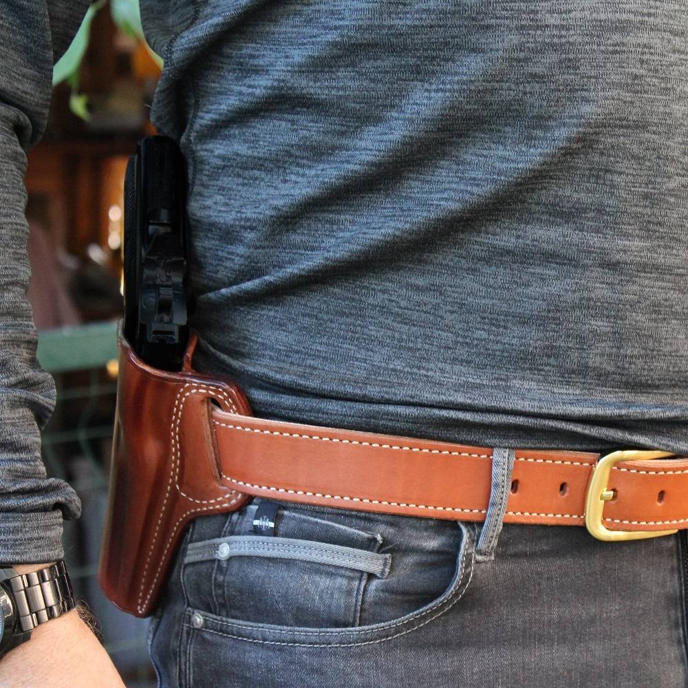 Premium Leather Pancake (OWB) Holster Open Top For Fast Drawing
