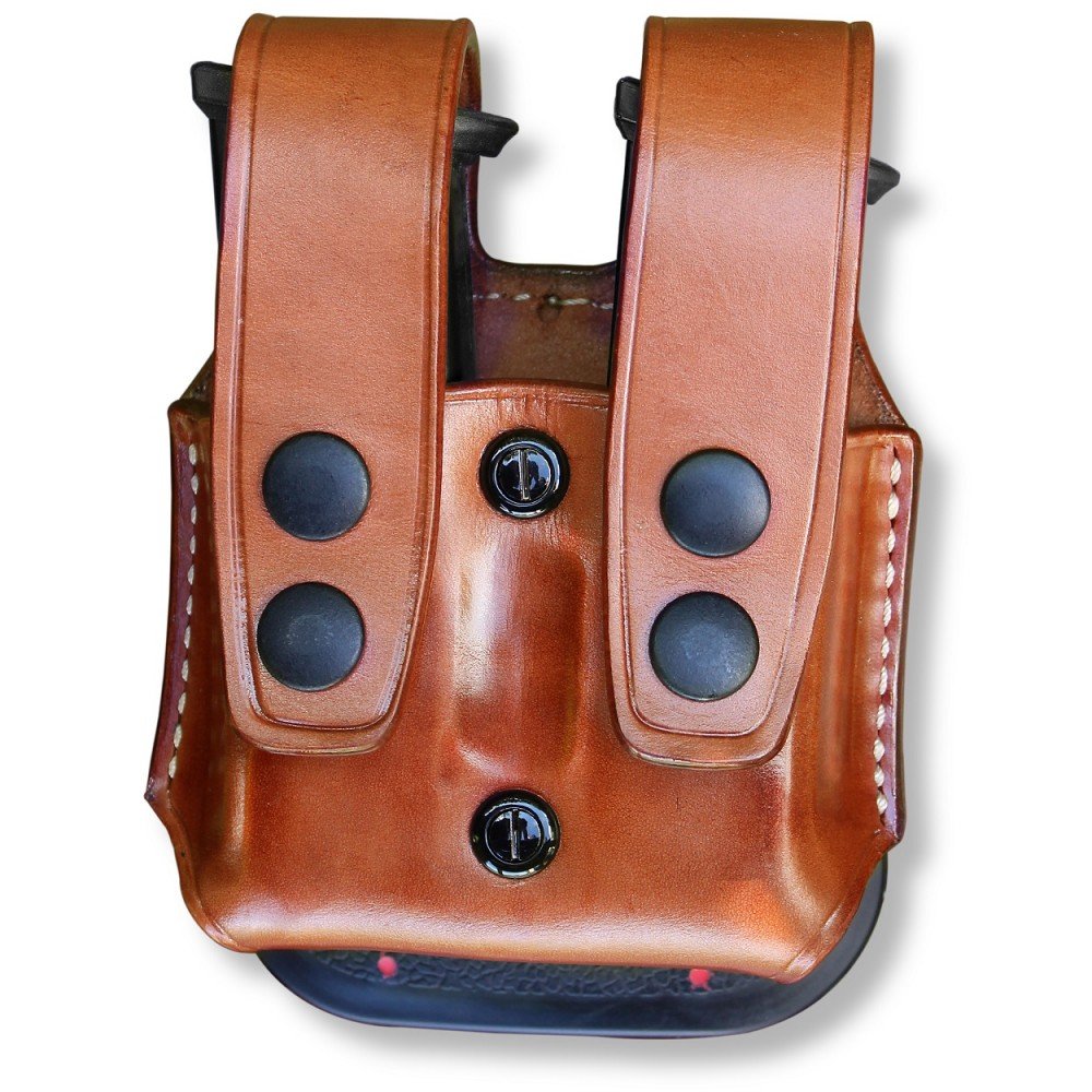 Leather Double Magazine Carrier With Retention Paddle