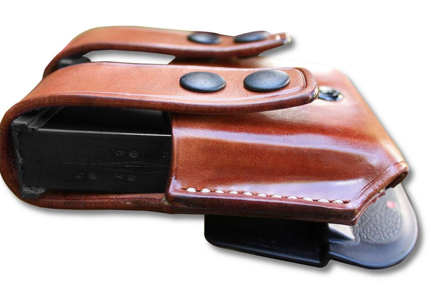 Leather Double Magazine Carrier With Retention Paddle