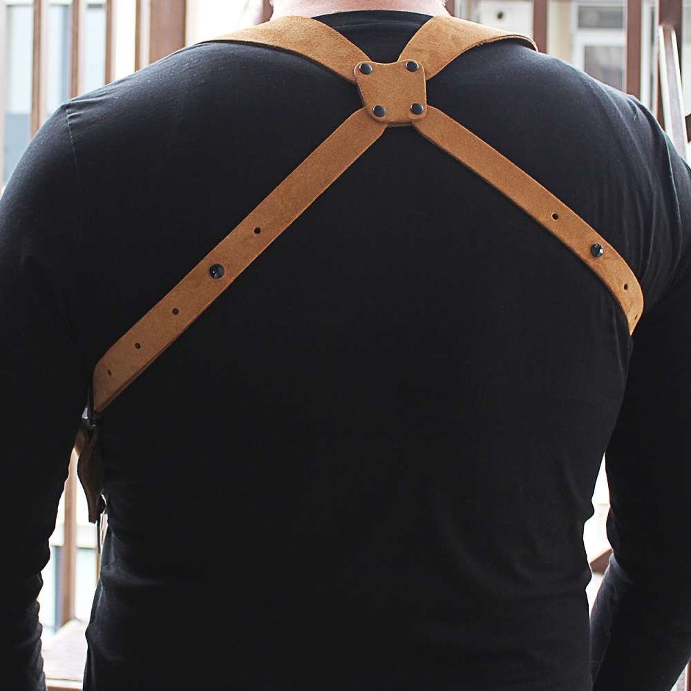 Suede Leather Horizontal Shoulder Holster With Single Magazine Carrier