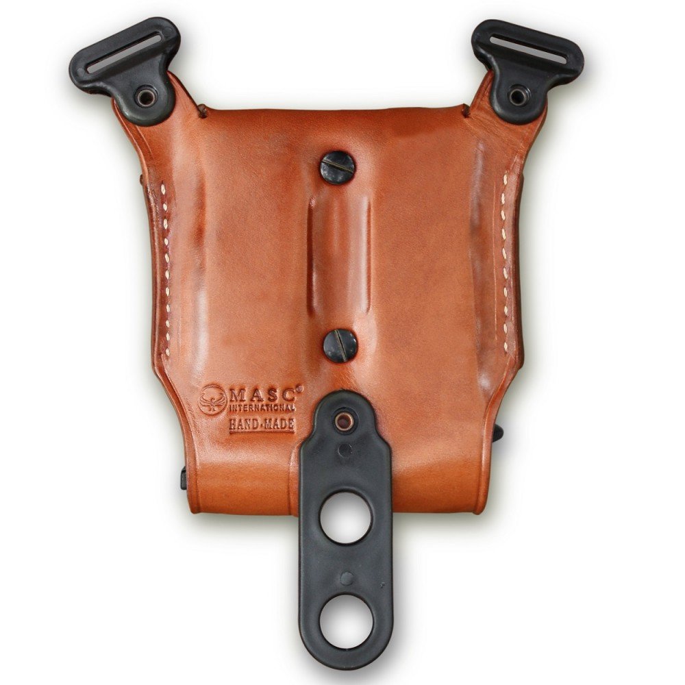 Leather Double Magazine Carrier For Shoulder System Component