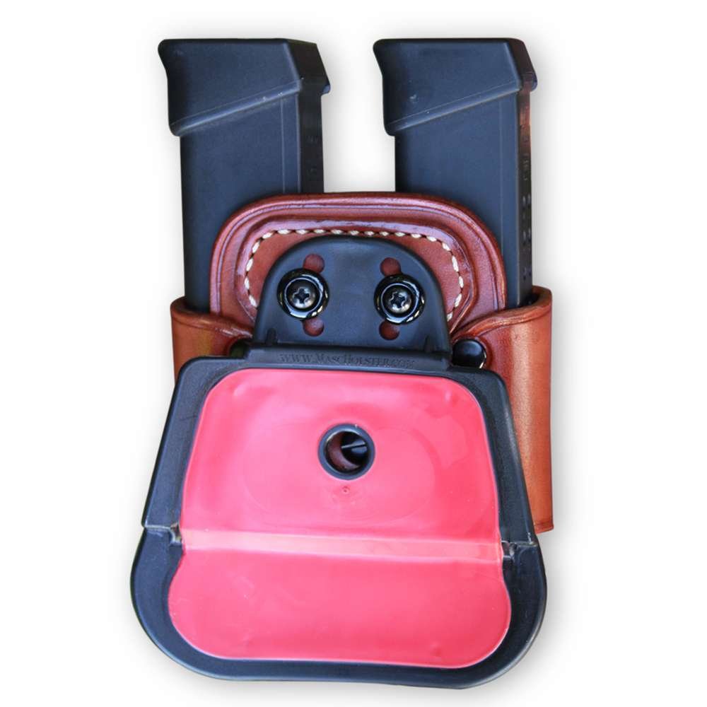 Premium Leather Double Magazine Carrier With Adjustable Paddle