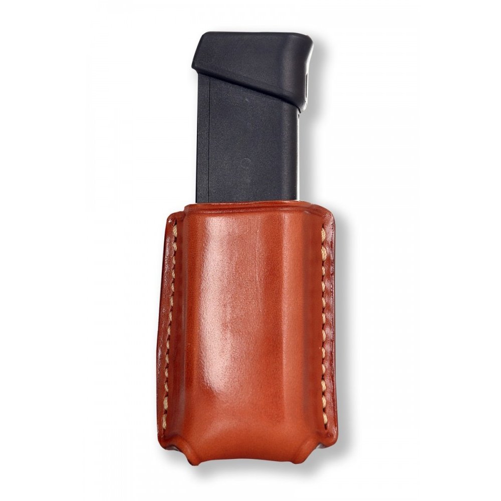 Leather Single Magazine Carrier With Spring Polymer Clip