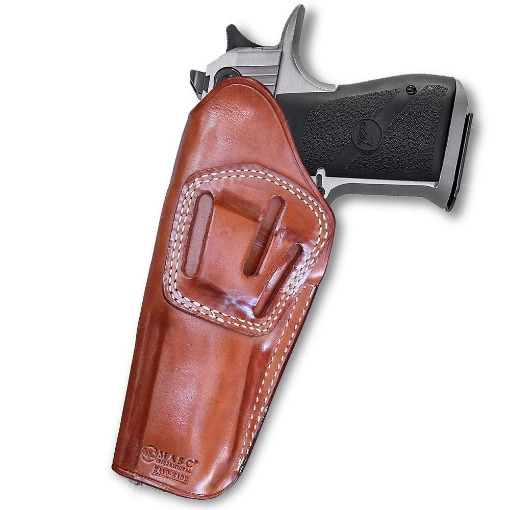 Premium Leather Three Slot Belt Holster For Desert Eagle