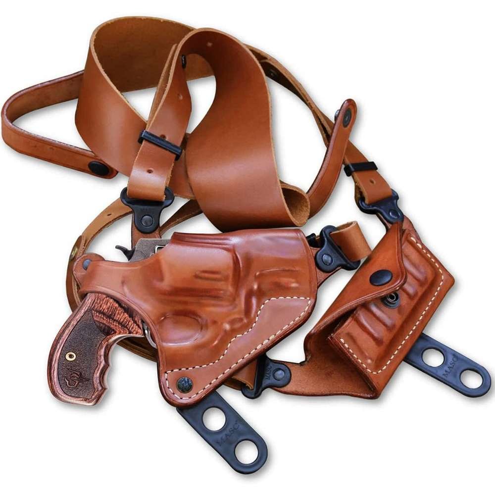 Leather Horizontal Shoulder Holster With Bullet Carrier