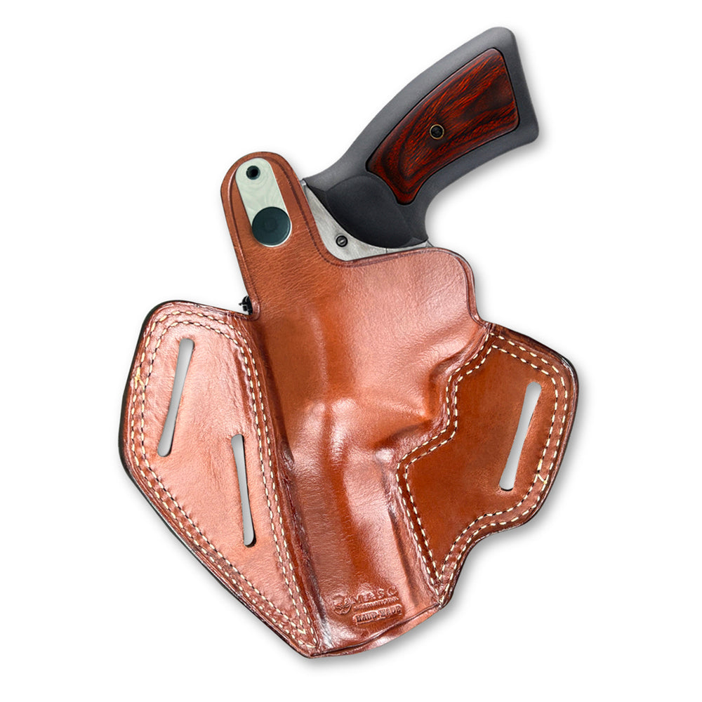 Premium Leather 3-Slot Pancake Holster With Thumb Break for good retention