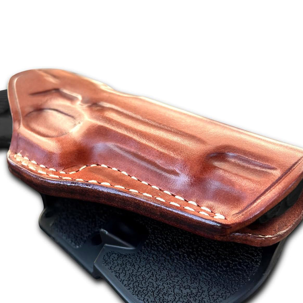 Premium Leather Paddle Holster (OWB) Open Top For Fast Drawing- Adjustable Paddle