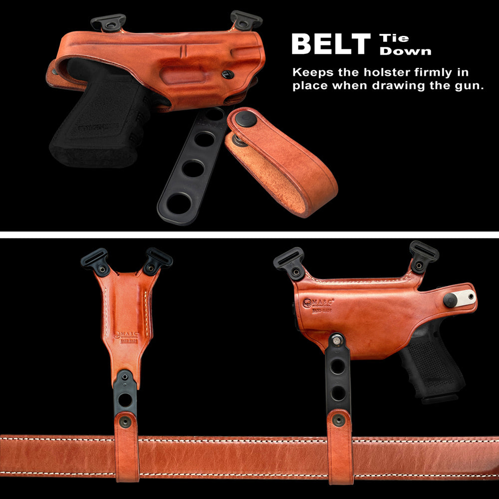 Premium Leather Horizontal Shoulder Holster With Single Magazine Carrier