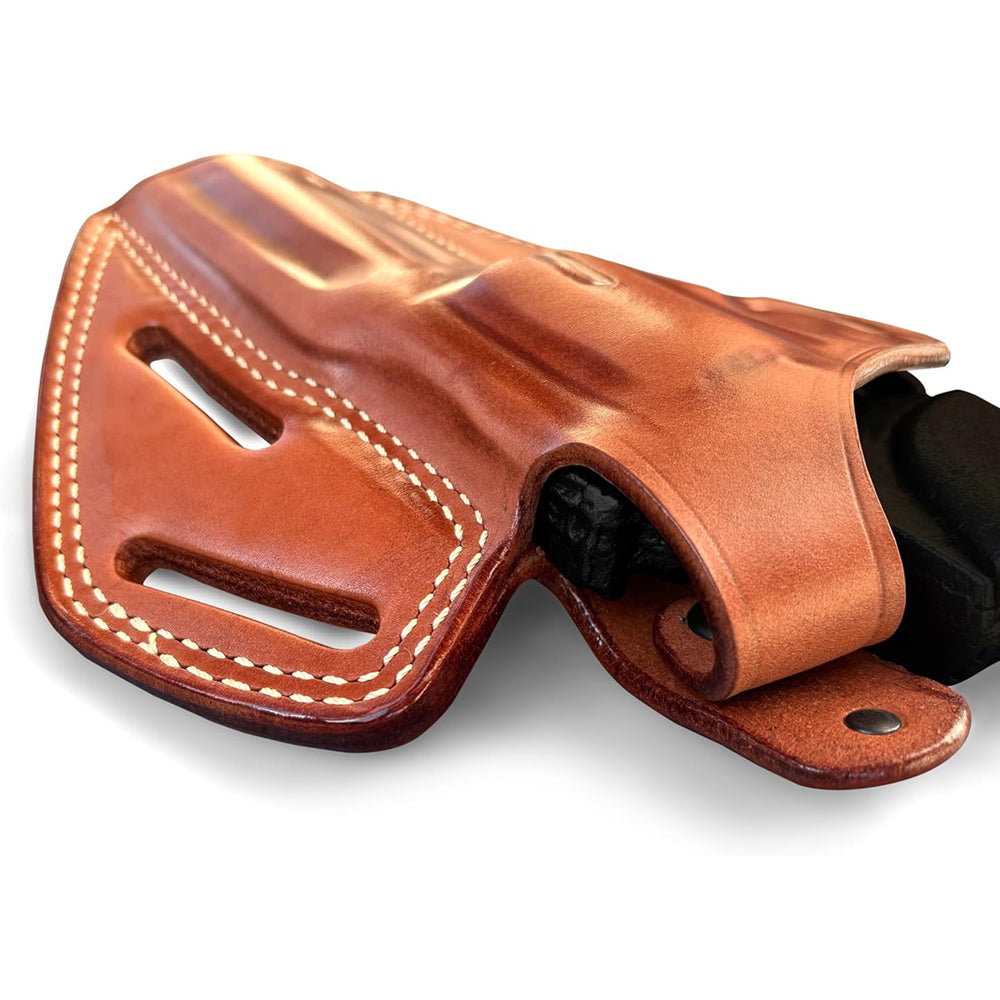 Premium Leather 3-Slot Pancake Holster With Thumb Break for good retention