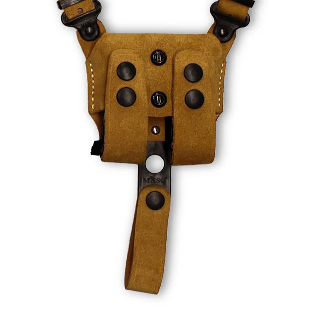 Leather Double Magazine Carrier For Shoulder System Component