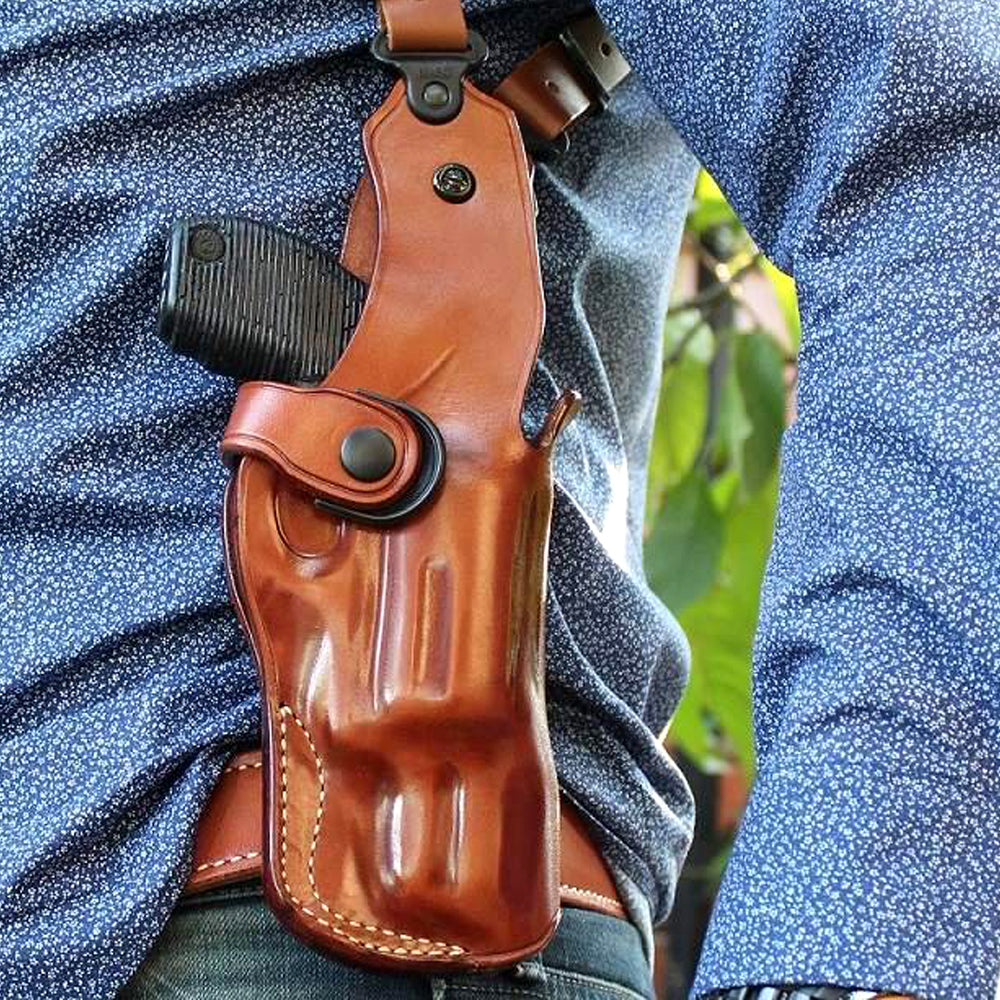 Leather Vertical Shoulder System Component Holster For Revolvers