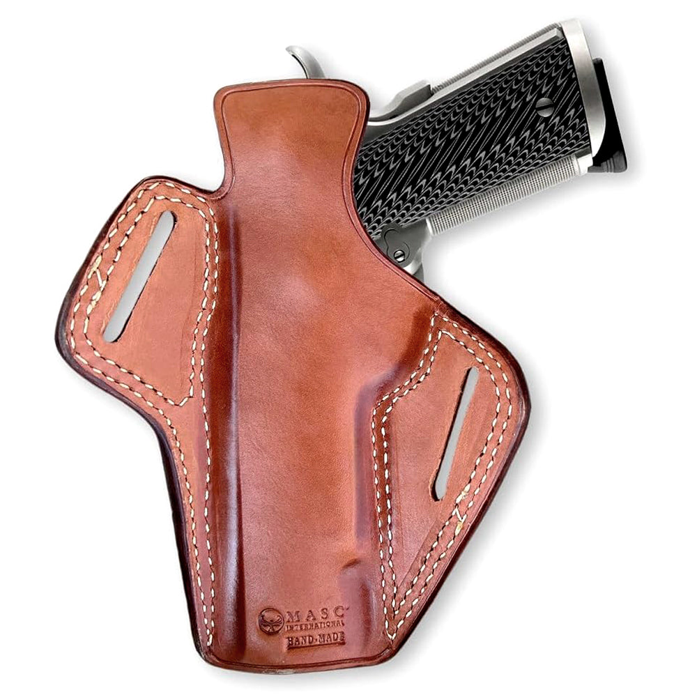 Premium Leather Pancake (OWB) Holster Open Top For Fast Drawing