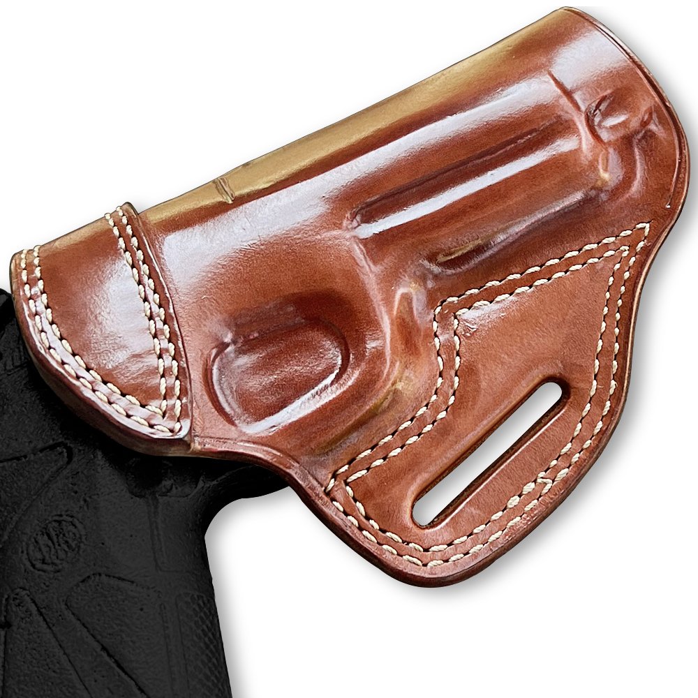 Premium Leather Belt Holster Open Top For Fast Drawing