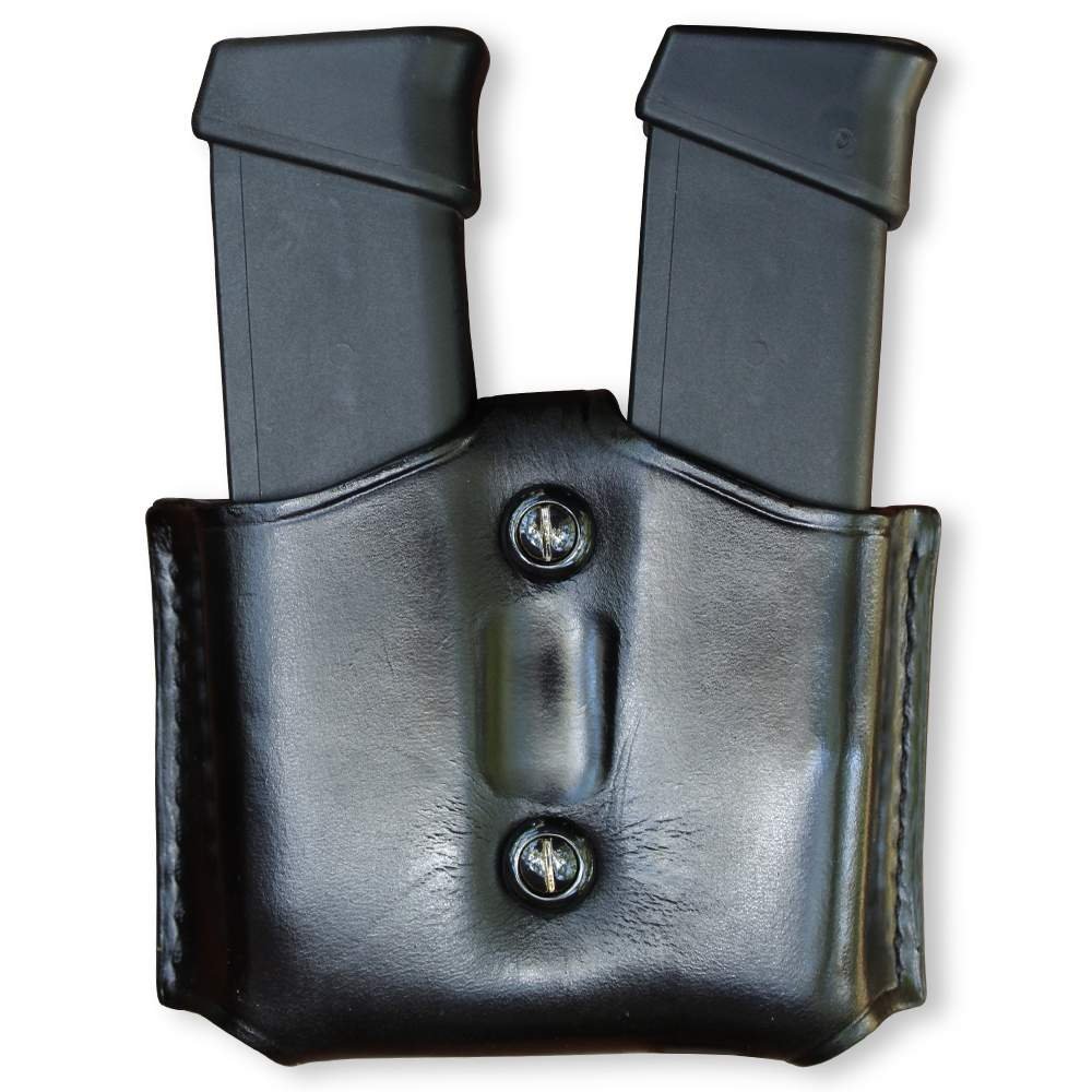 Premium Leather Open Top Double Magazine Carrier