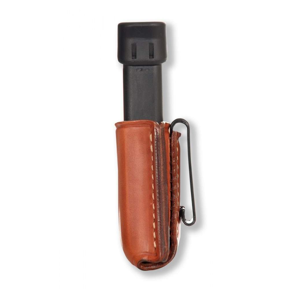 Leather Single Magazine Carrier With Spring Polymer Clip